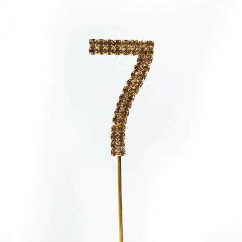 Diamante Small Gold Number - 7 - Click Image to Close
